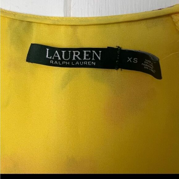 Ralph Lauren Yellow Printed Bell Sleeve Blouse - Picture 9 of 11